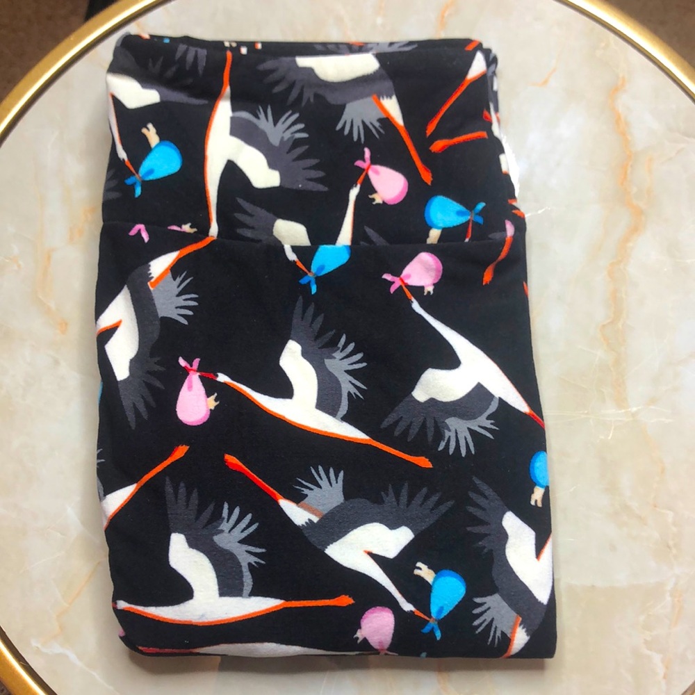 LuLaRoe Stork leggings Baby/gender reveal NWOT